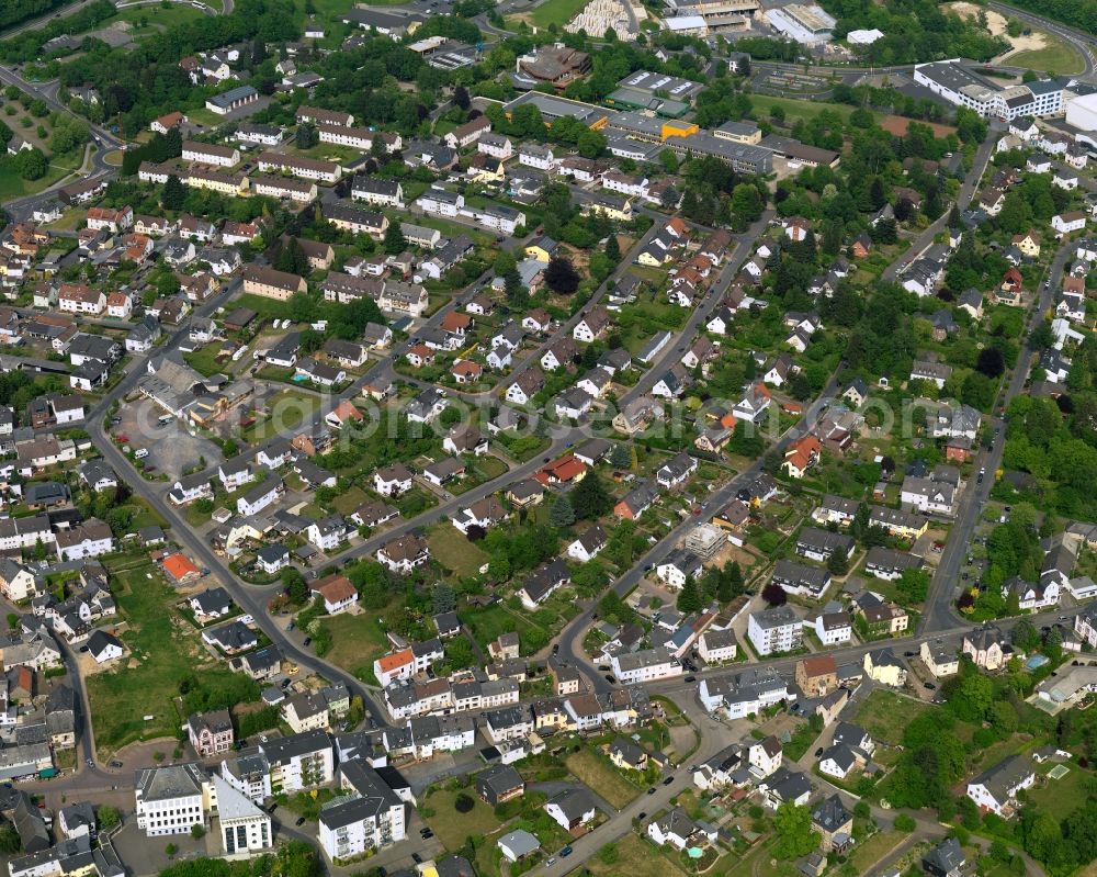 Aerial image Scheuerfeld, Höhr - City view from the center of in Scheuerfeld, Hoehr in the state Rhineland-Palatinate