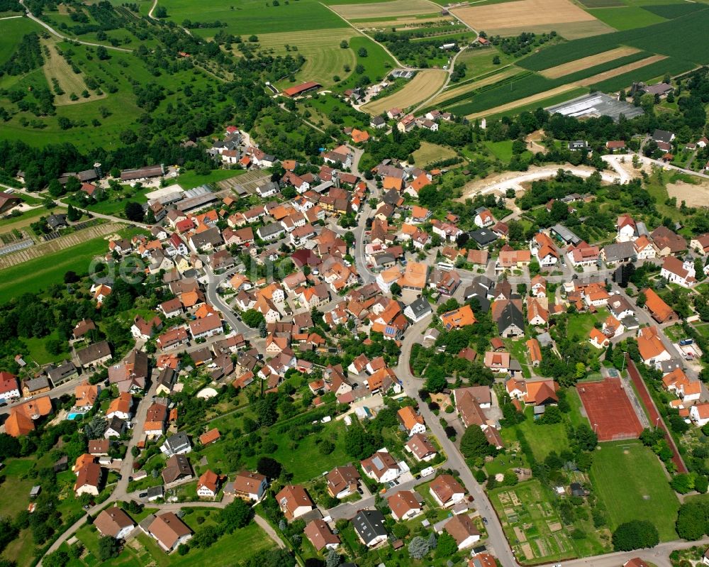 Aerial image Schlat - City view on down town in Schlat in the state Baden-Wuerttemberg, Germany