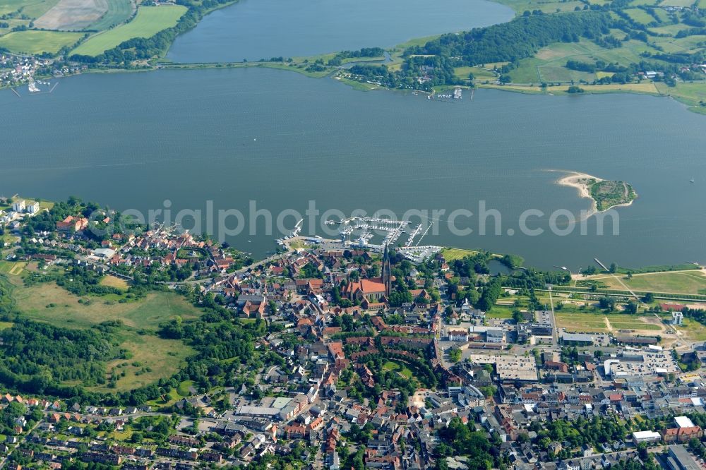 Schleswig from above - City view of the city area of in Schleswig in the state Schleswig-Holstein