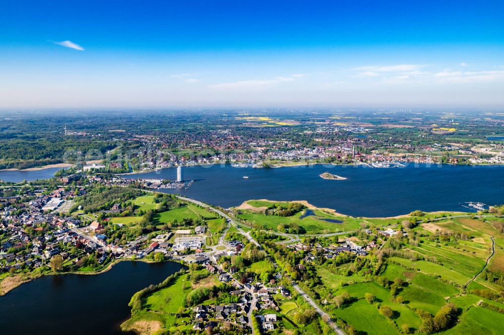 Schleswig from above - City view of the city area of in Schleswig in the state Schleswig-Holstein