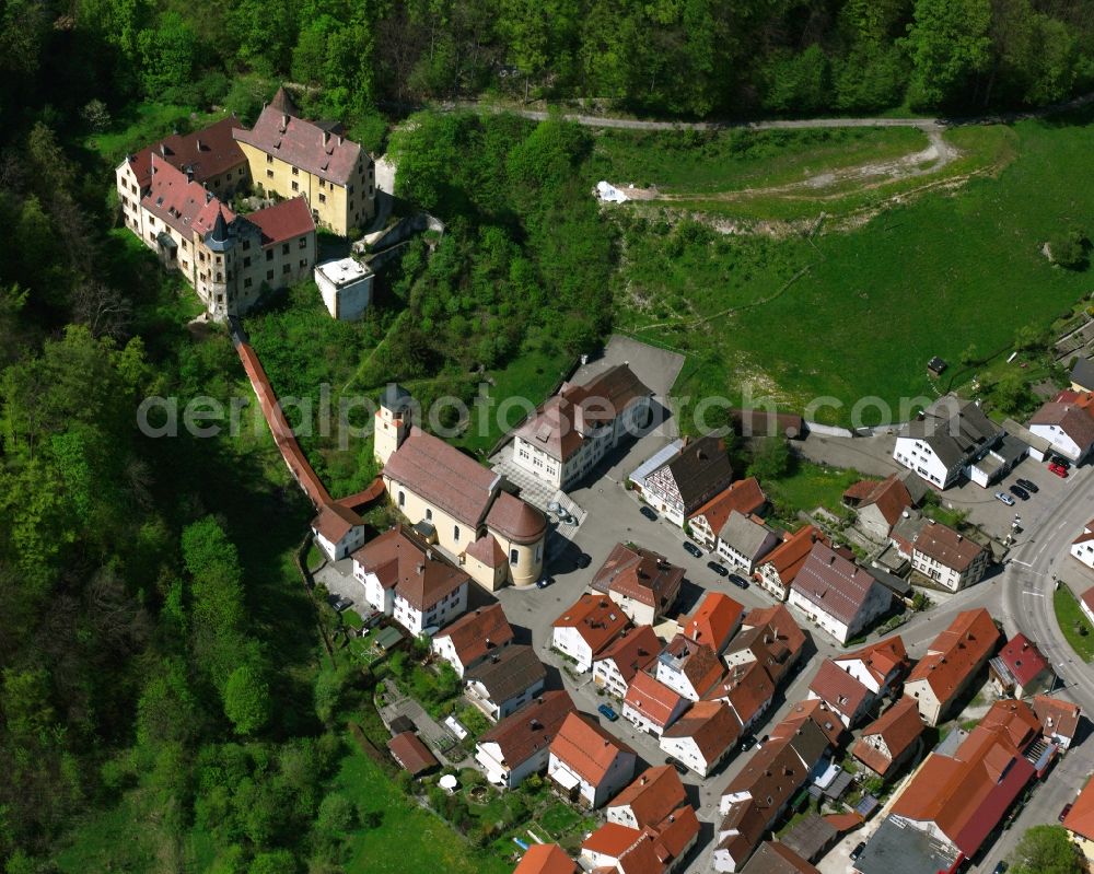 Aerial photograph Weißenstein - City view on down town on castle Weissenstein in the district Weissenstein in Lauterstein in the state Baden-Wuerttemberg, Germany