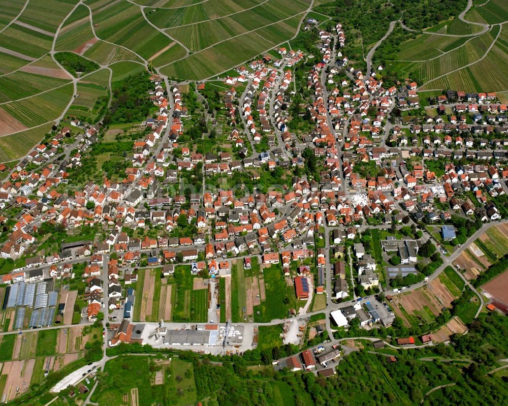 Schnait from the bird's eye view: City view on down town in Schnait in the state Baden-Wuerttemberg, Germany