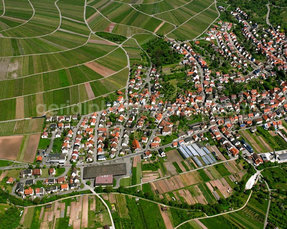 Aerial image Schnait - City view on down town in Schnait in the state Baden-Wuerttemberg, Germany