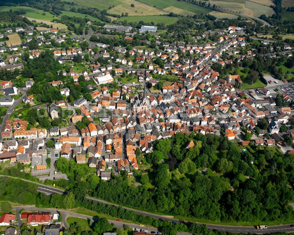 Aerial photograph Schotten - City view on down town in Schotten in the state Hesse, Germany