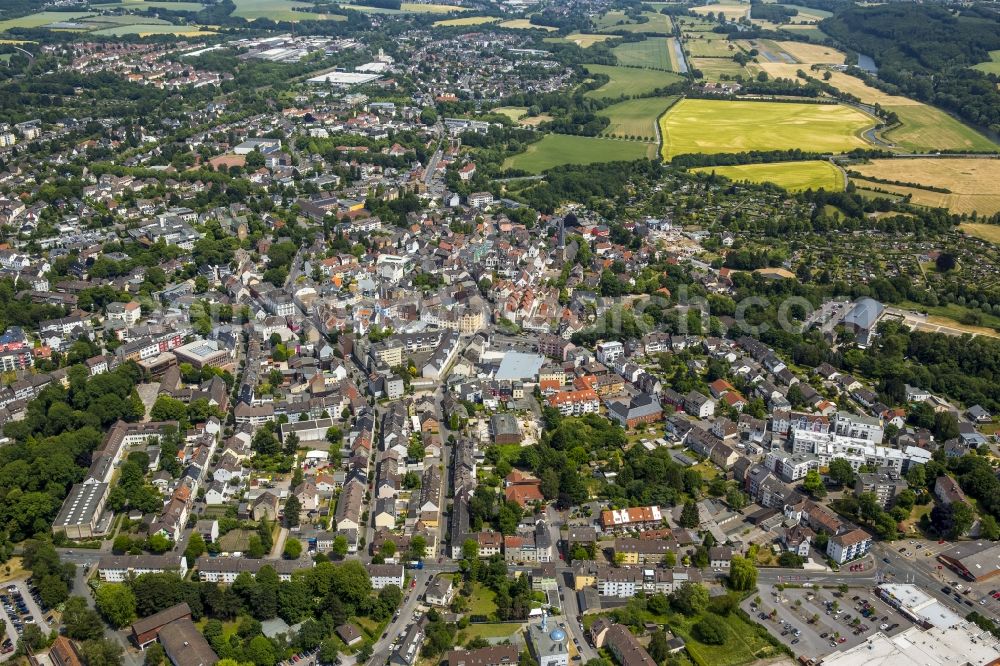 Schwerte from the bird's eye view: City view from the center of in Schwerte in the state North Rhine-Westphalia