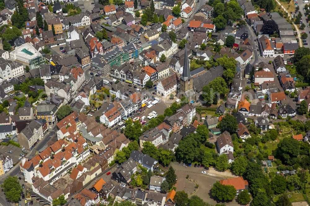 Aerial image Schwerte - City view from the center of in Schwerte in the state North Rhine-Westphalia