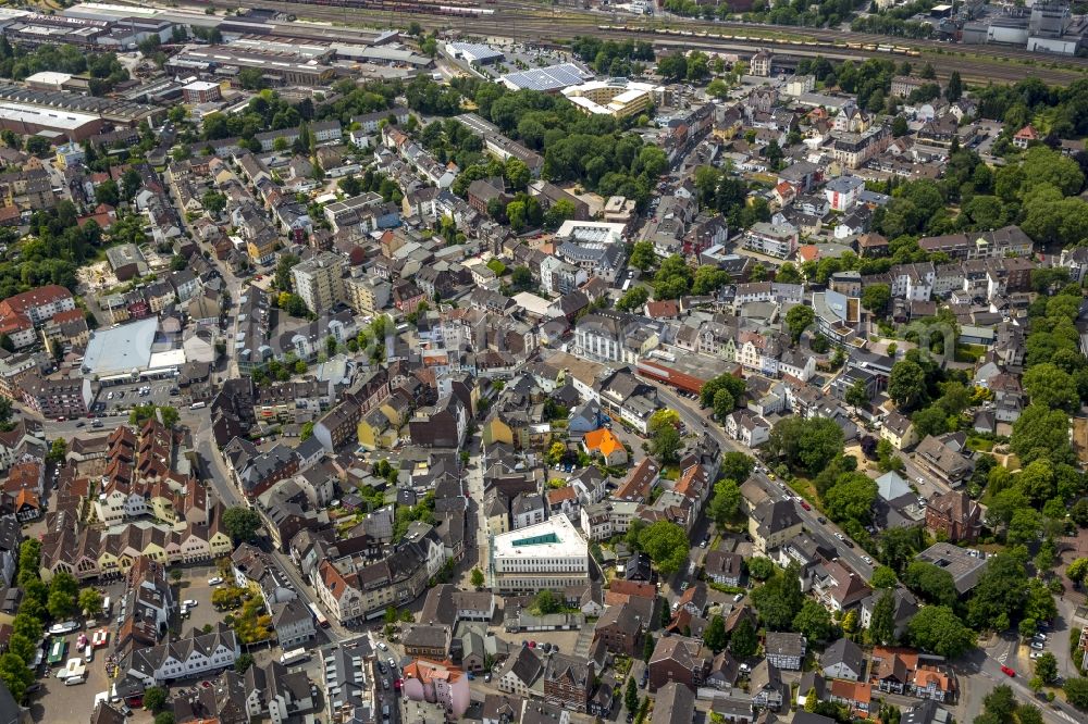 Aerial image Schwerte - City view from the center of in Schwerte in the state North Rhine-Westphalia