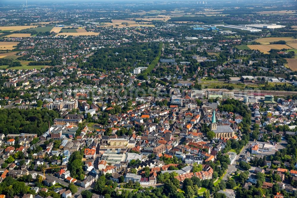 Aerial image Unna - City view of the inner-city area at the Suedring in Unna in the state North Rhine-Westphalia