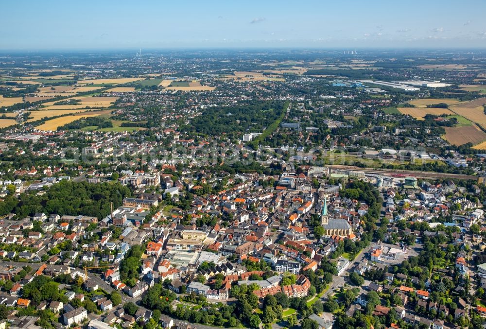 Aerial photograph Unna - City view of the inner-city area at the Suedring in Unna in the state North Rhine-Westphalia