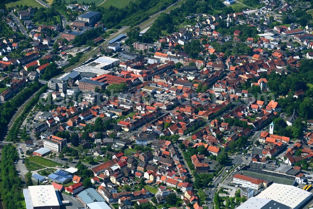 Aerial image Seesen - City view on down town in Seesen in the state Lower Saxony, Germany