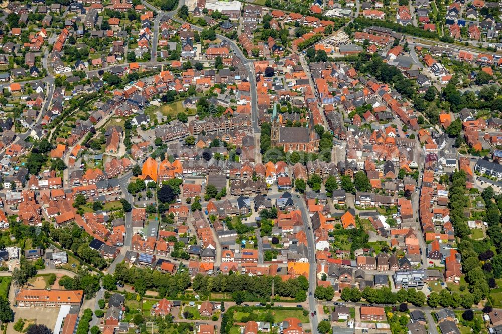 Sendenhorst from the bird's eye view: City view of the city area of in Sendenhorst in the state North Rhine-Westphalia, Germany