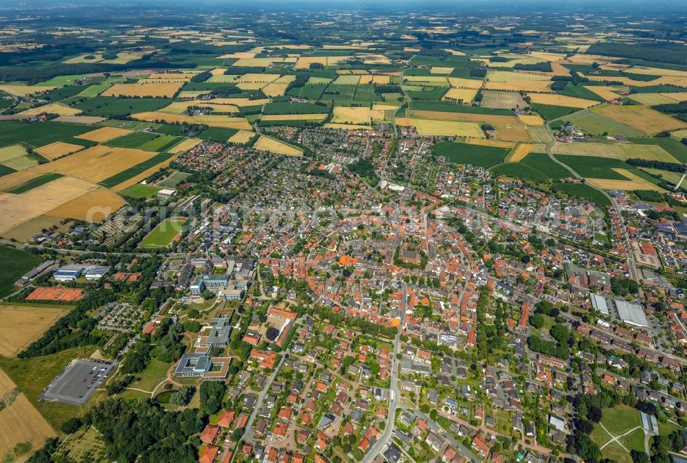 Aerial image Sendenhorst - City view of the city area of in Sendenhorst in the state North Rhine-Westphalia, Germany