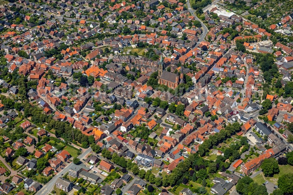 Sendenhorst from above - City view of the city area of in Sendenhorst in the state North Rhine-Westphalia, Germany