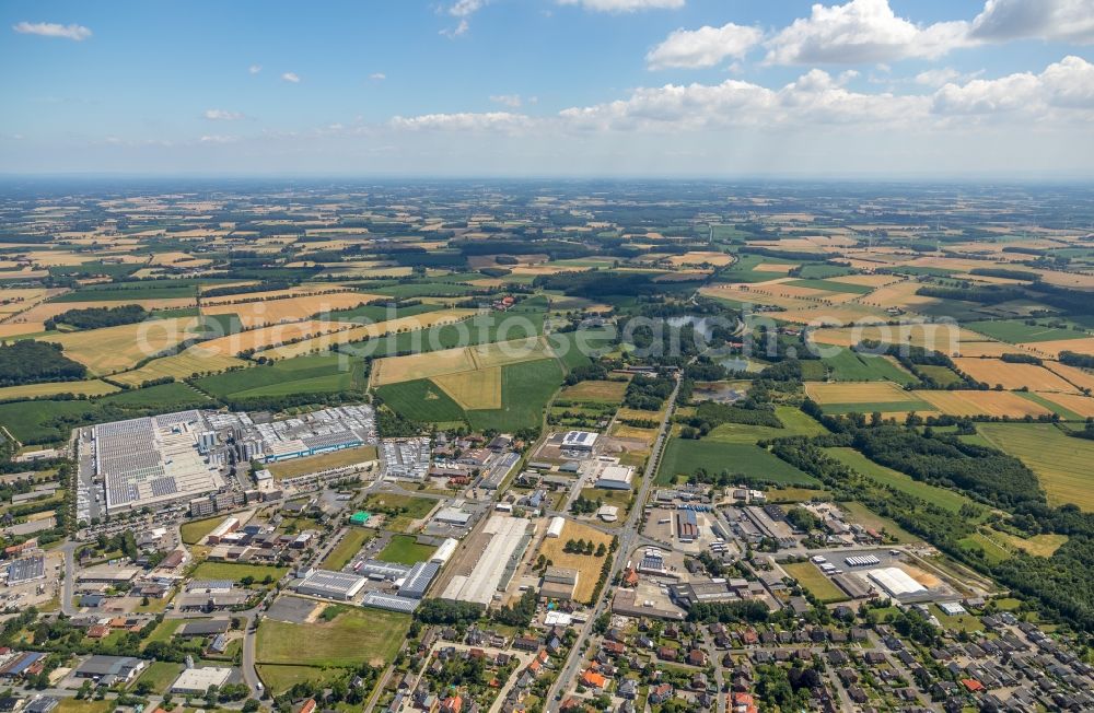 Aerial image Sendenhorst - City view of the city area of in Sendenhorst in the state North Rhine-Westphalia, Germany