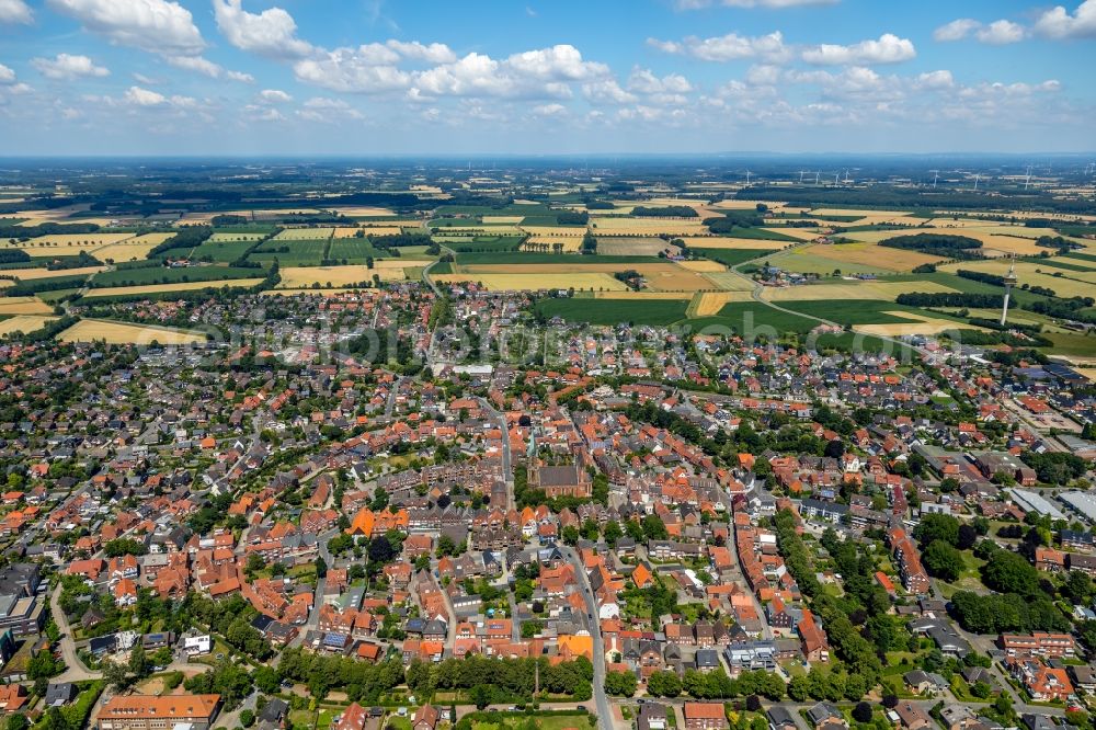 Sendenhorst from above - City view of the city area of in Sendenhorst in the state North Rhine-Westphalia, Germany