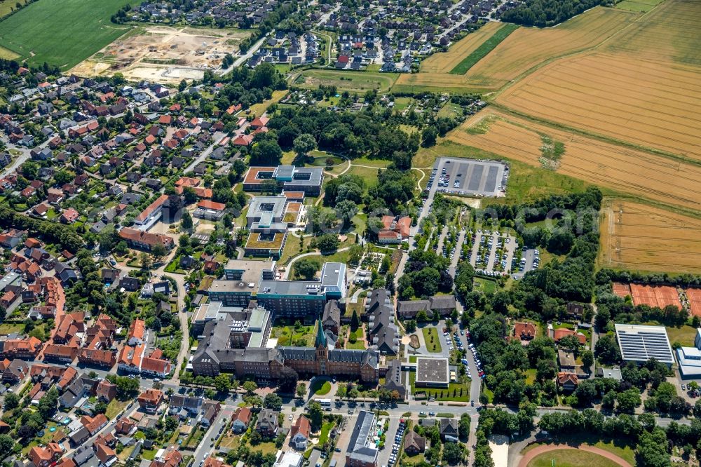 Sendenhorst from the bird's eye view: City view of the city area of in Sendenhorst in the state North Rhine-Westphalia, Germany