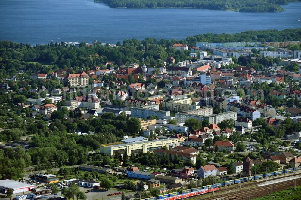 Aerial image Senftenberg - City view of the city area of in Senftenberg in the state Brandenburg, Germany