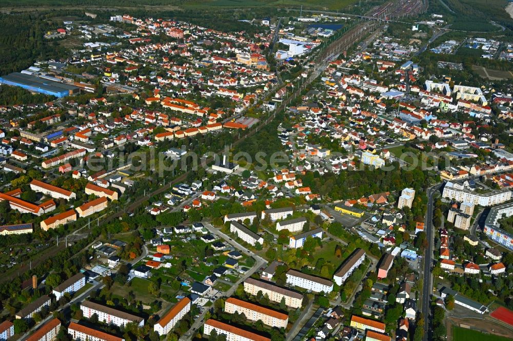 Aerial image Senftenberg - City view on down town in Senftenberg in the state Brandenburg, Germany