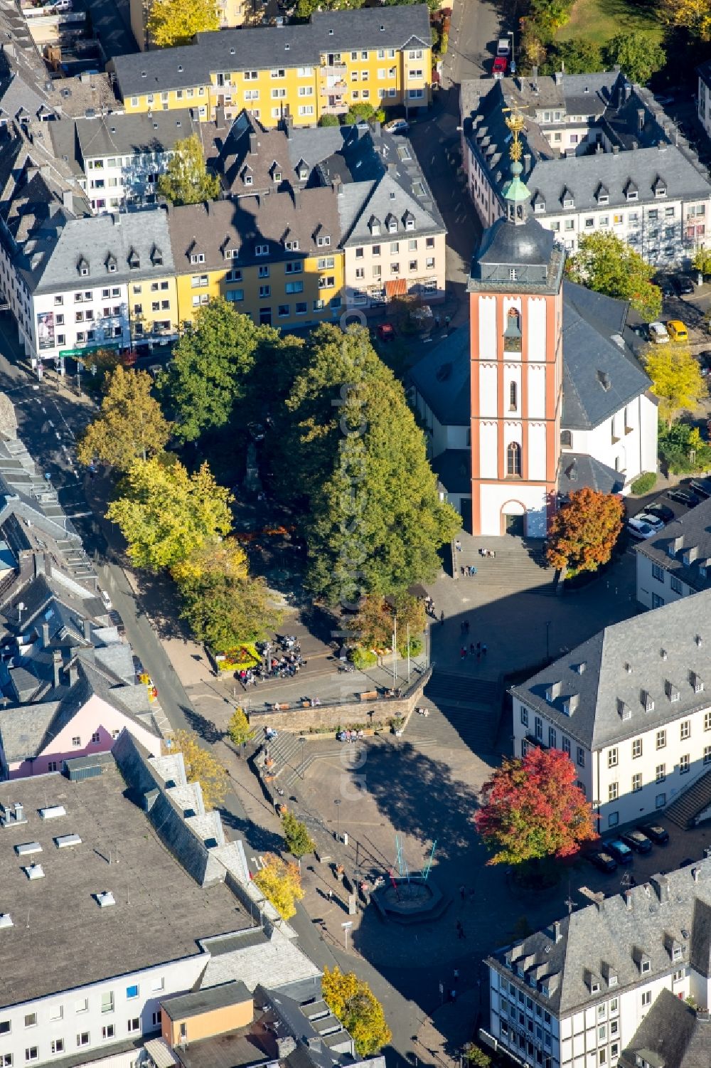 Siegen from above - City view of the inner-city area of in Siegen in the state North Rhine-Westphalia