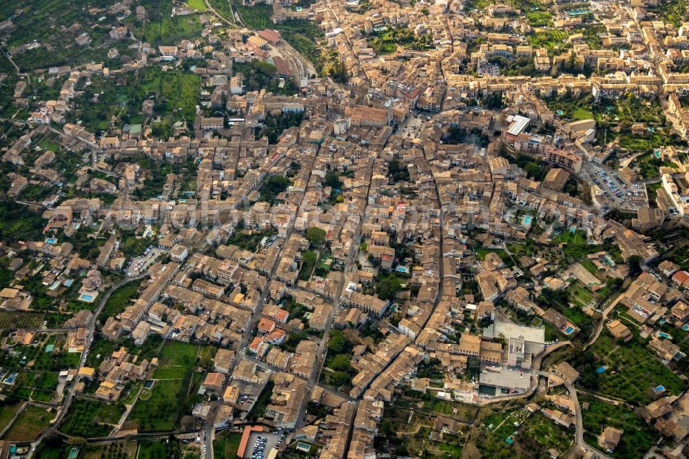 Aerial image Soller - City view on down town in Soller in Balearic Islands, Spain