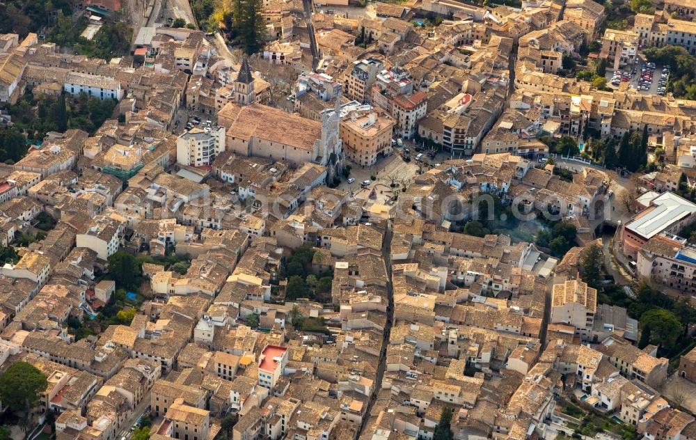 Aerial photograph Soller - City view on down town in Soller in Balearic Islands, Spain