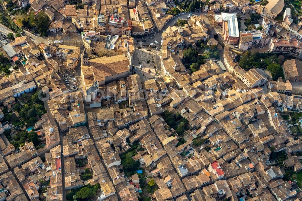 Soller from the bird's eye view: City view on down town in Soller in Balearic Islands, Spain