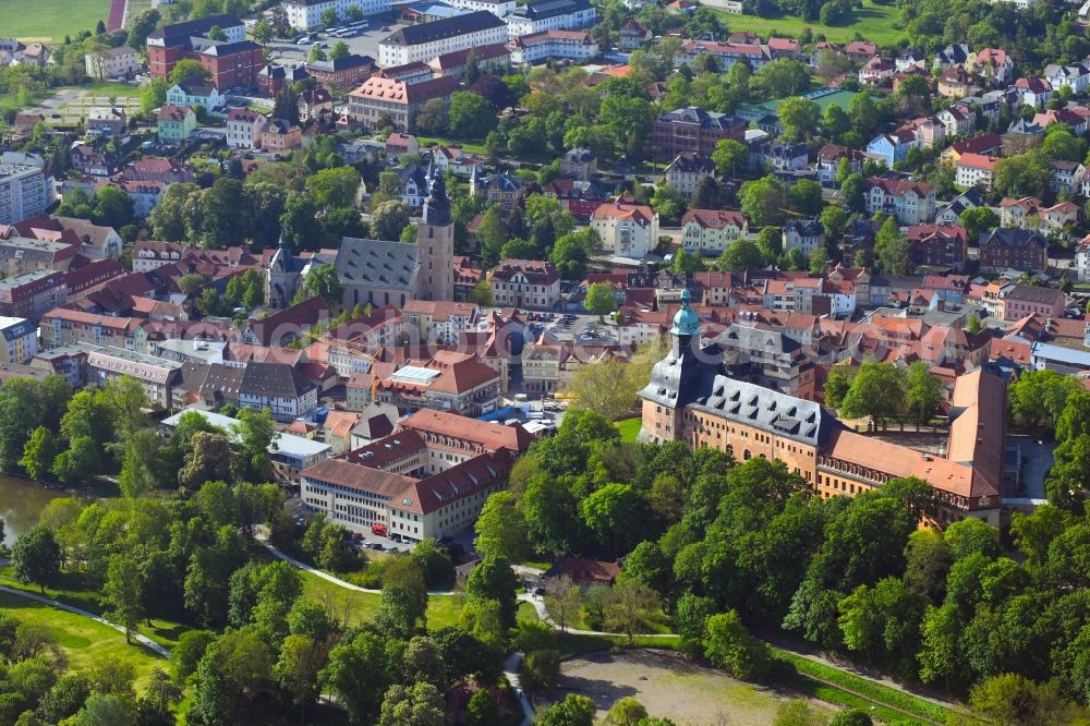 Sondershausen from above - City view on down town in Sondershausen in the state Thuringia, Germany