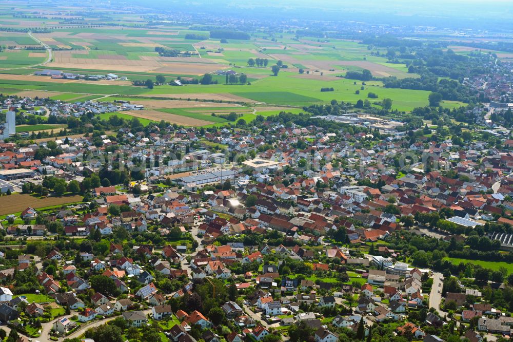 Sontheim an der Brenz from the bird's eye view: City view on down town on street Marienstrasse in Sontheim an der Brenz in the state Baden-Wuerttemberg, Germany