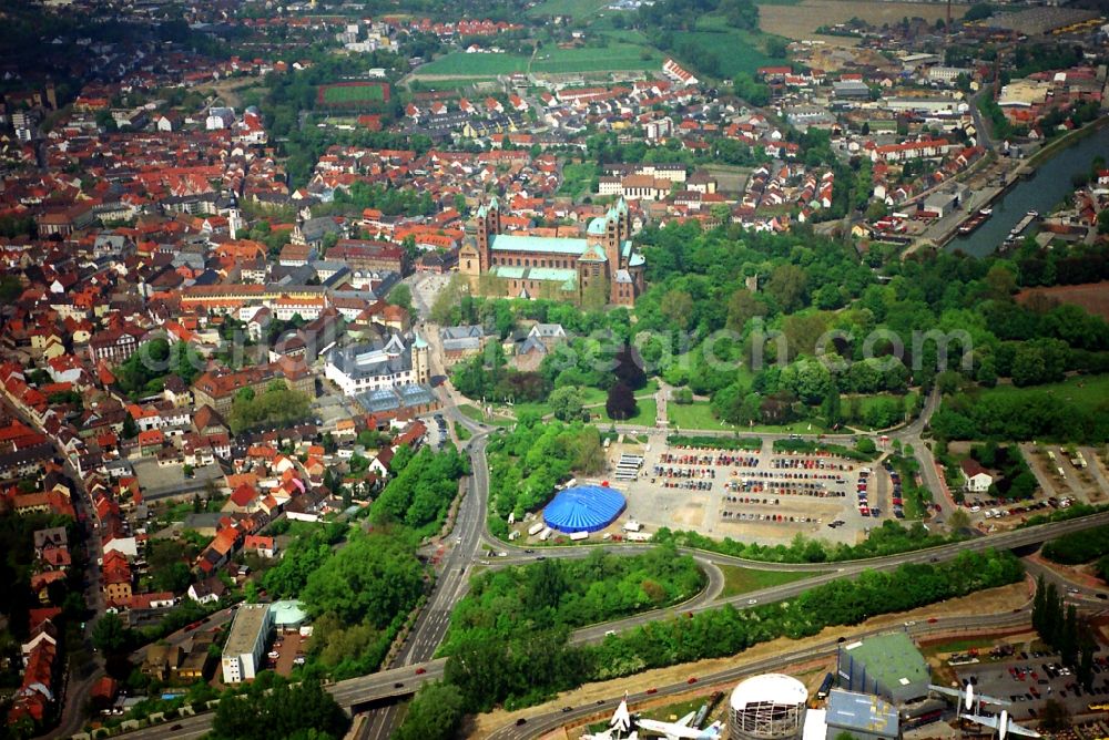 Aerial image Speyer - City view from the center of in Speyer in the state Rhineland-Palatinate