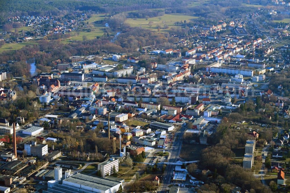 Spremberg from above - City view on down town in Spremberg in the state Brandenburg, Germany