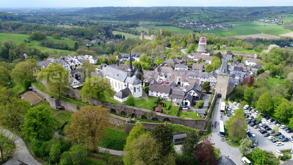 Hennef (Sieg) from above - City view on down town in Stadt Blankenberg in the state North Rhine-Westphalia, Germany