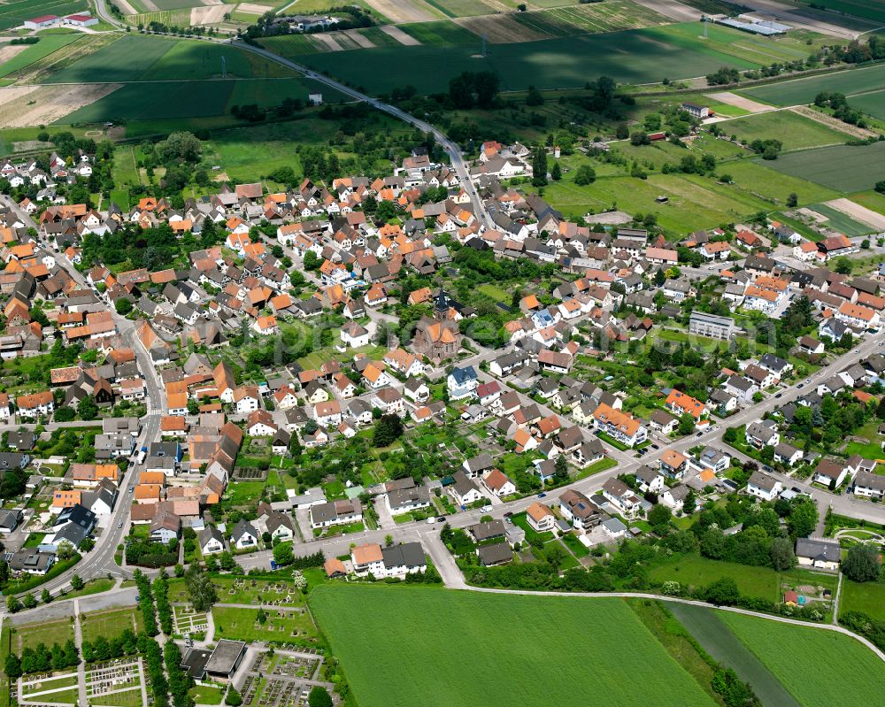 Aerial image Staffort - City view on down town in Staffort in the state Baden-Wuerttemberg, Germany