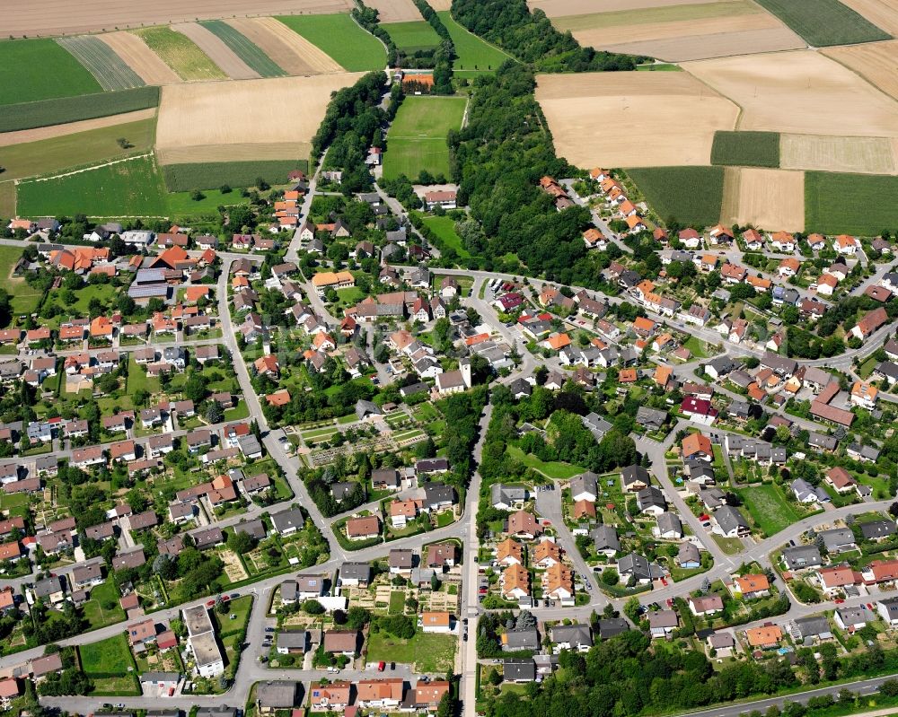 Aerial photograph Stebbach - City view on down town in Stebbach in the state Baden-Wuerttemberg, Germany