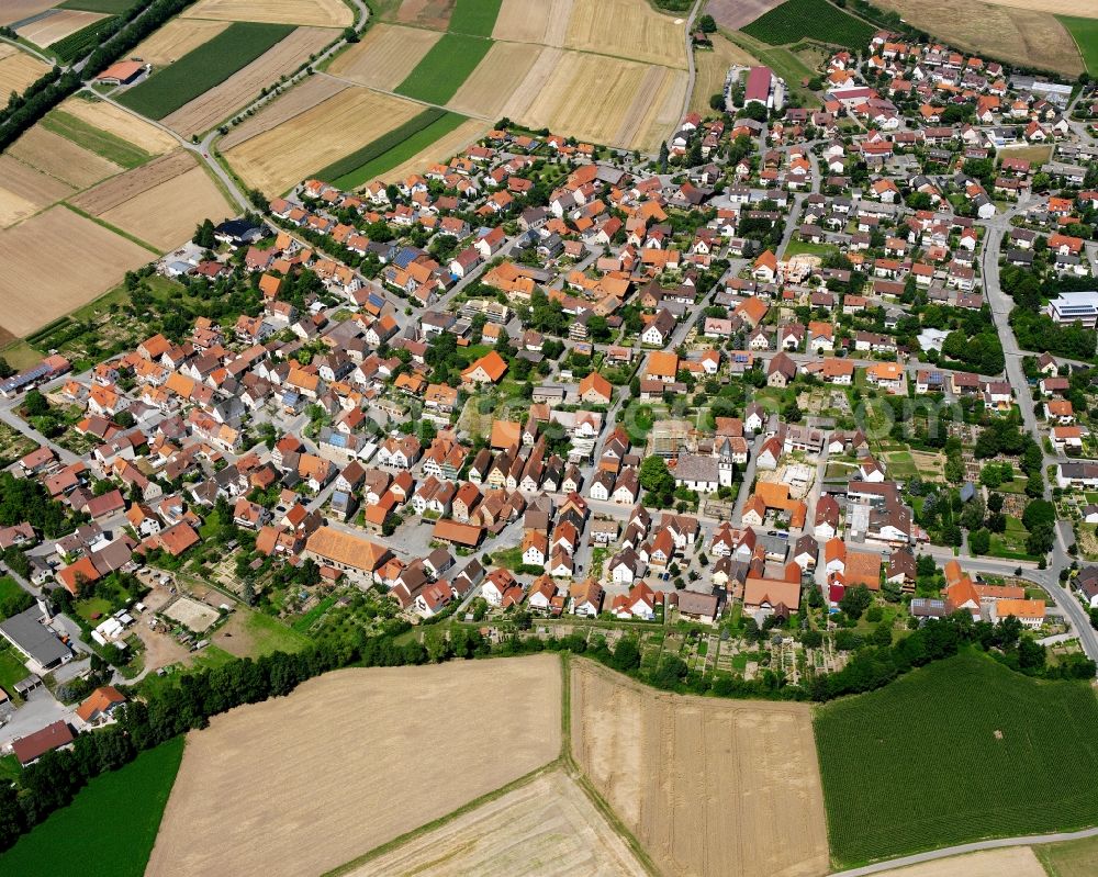 Stetten a.H. from above - City view on down town in Stetten a.H. in the state Baden-Wuerttemberg, Germany