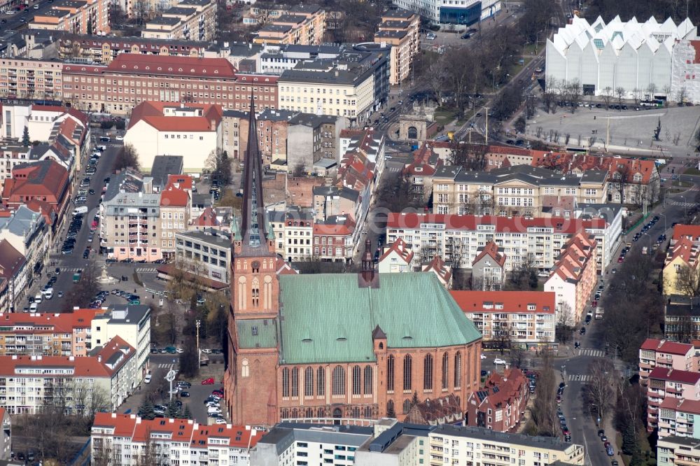 Stettin from above - City view from the center of in Stettin in Poland