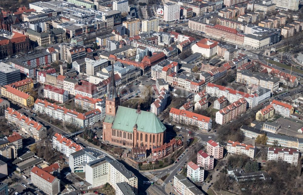 Stettin from the bird's eye view: City view from the center of in Stettin in Poland