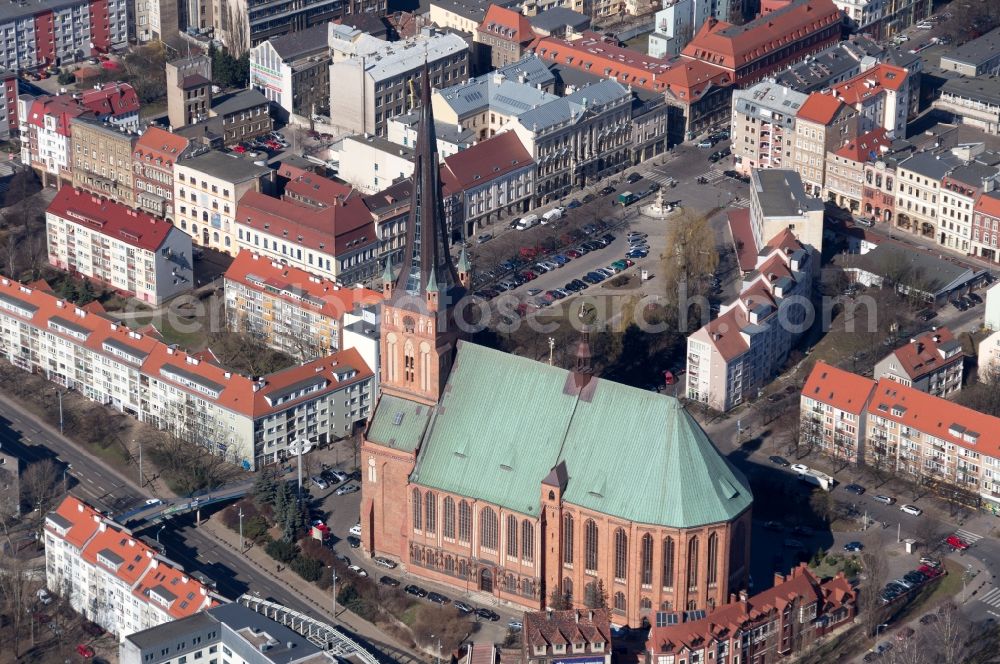 Aerial image Stettin - City view from the center of in Stettin in Poland