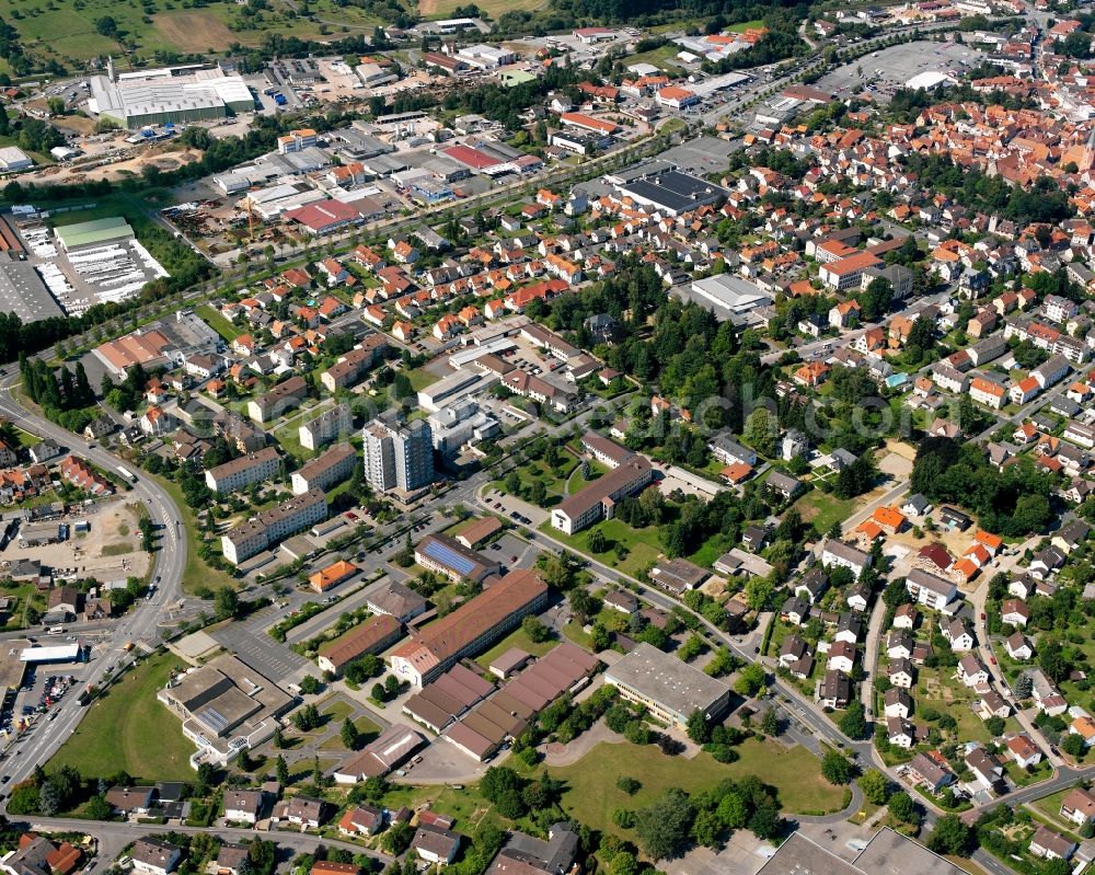 Aerial photograph Stockheim - City view on down town in Stockheim in the state Hesse, Germany