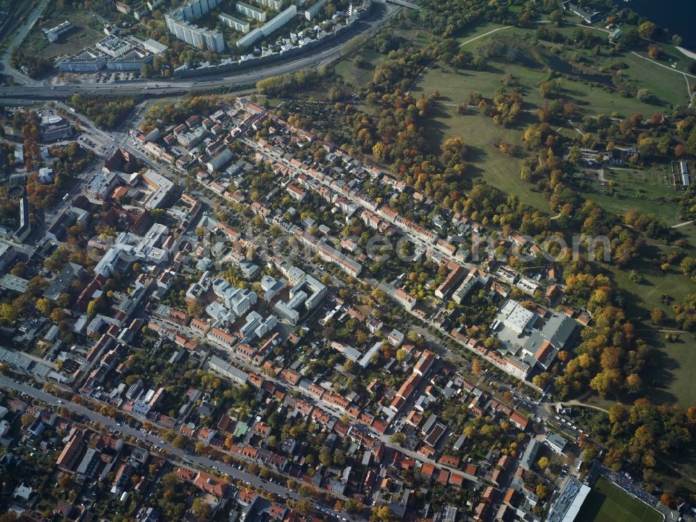 Aerial image Potsdam - City view of the inner-city area at the street Alt Nowawes in the district Babelsberg in Potsdam in the state Brandenburg