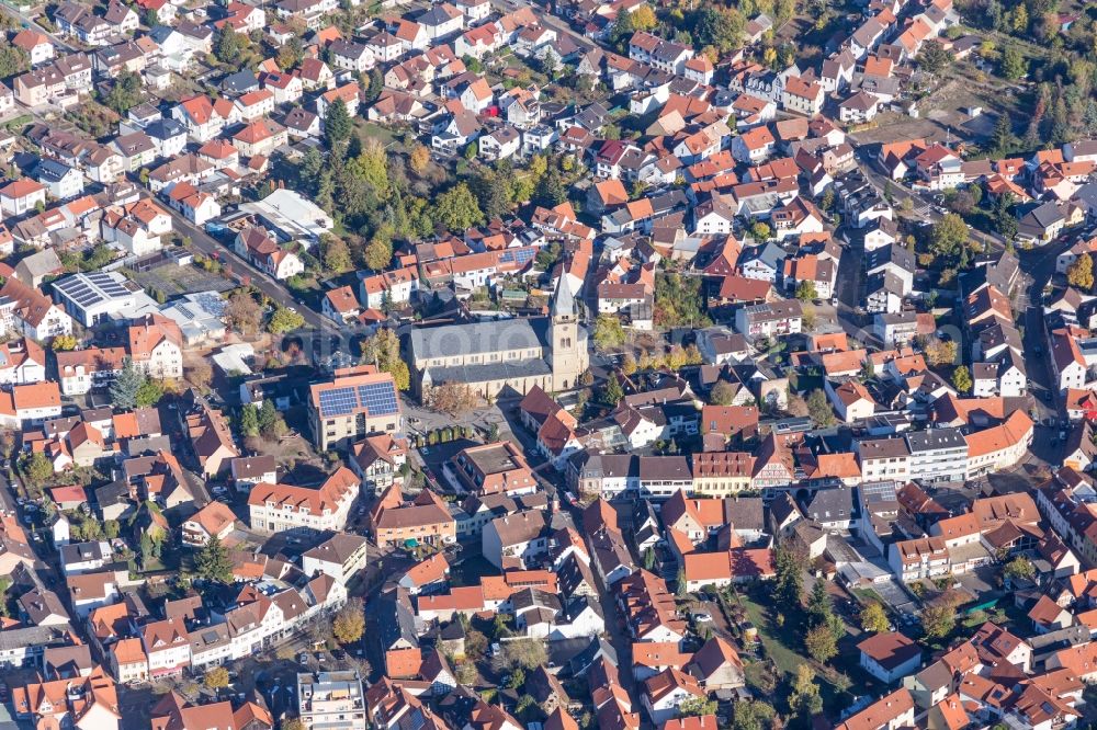 Aerial photograph Östringen - City view on down town in Oestringen in the state Baden-Wurttemberg, Germany