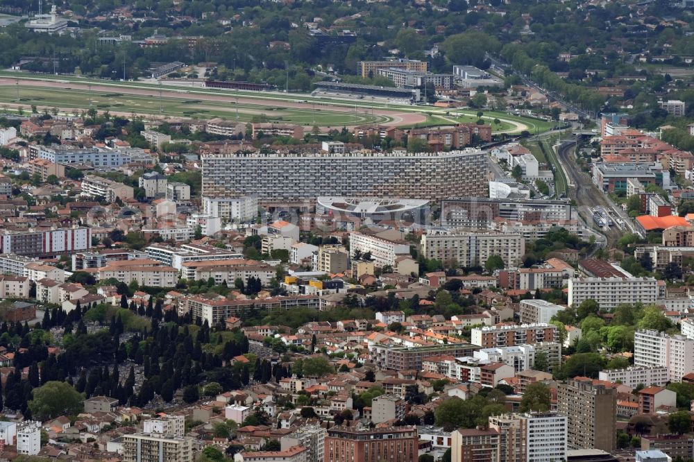 Aerial image Toulouse - City view of the city area of in Toulouse in Languedoc-Roussillon Midi-Pyrenees, France