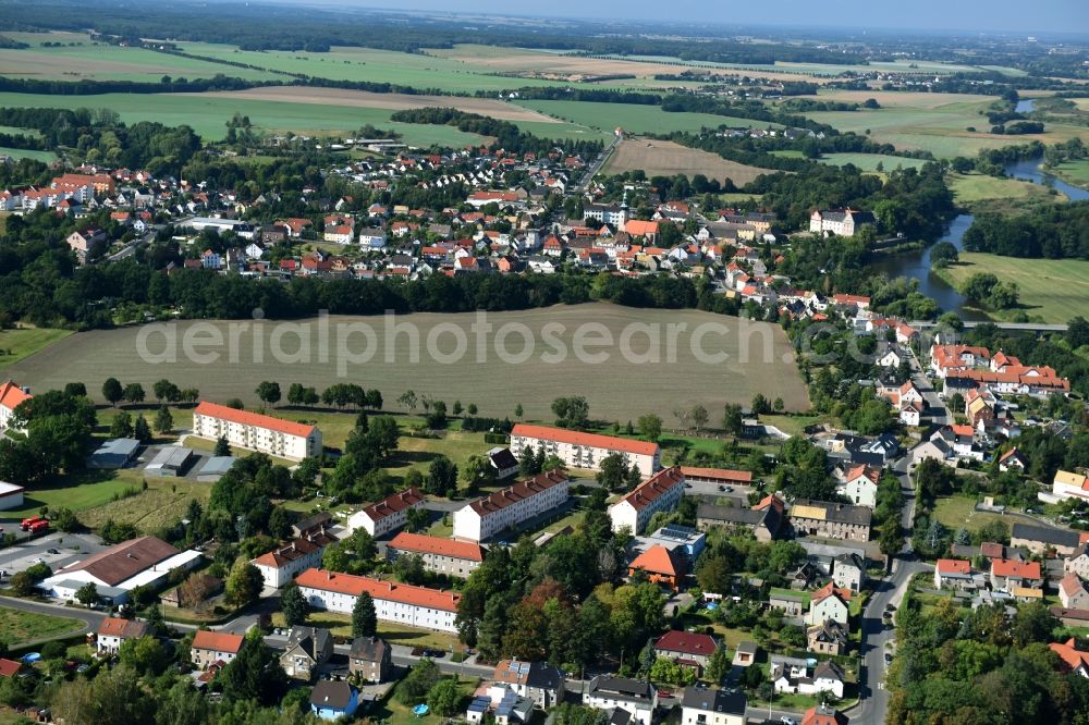 Trebsen/Mulde from above - City view of the city area of in Trebsen/Mulde in the state Saxony