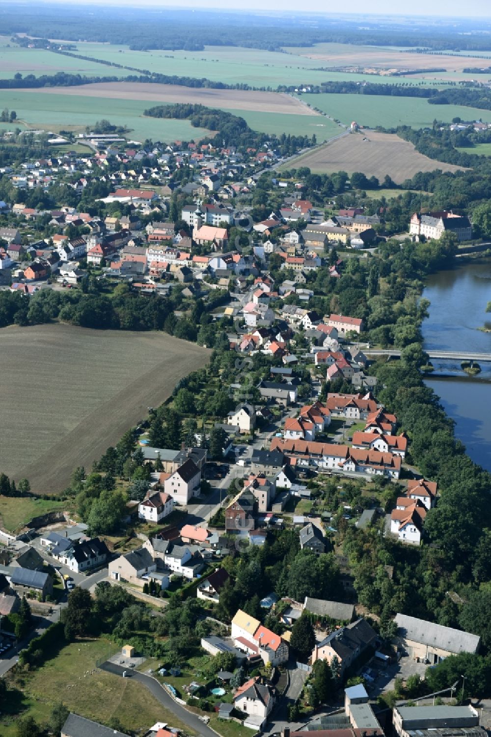 Aerial image Trebsen/Mulde - City view of the city area of in Trebsen/Mulde in the state Saxony