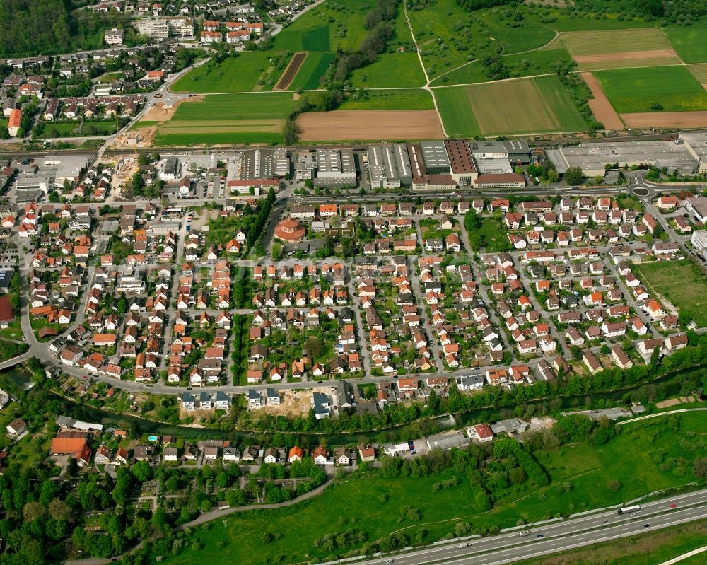 Aerial photograph Uhingen - City view on down town in Uhingen in the state Baden-Wuerttemberg, Germany