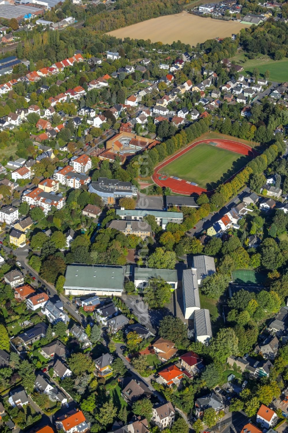 Unna from above - City view of the city area of in Unna in the state North Rhine-Westphalia, Germany