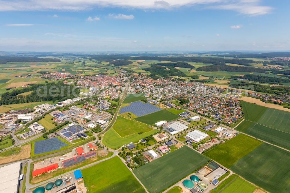 Volkmarsen from above - City view on down town in Volkmarsen in the state Hesse, Germany