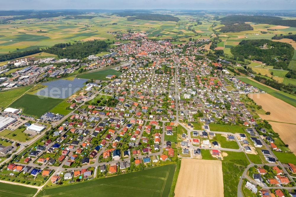 Volkmarsen from the bird's eye view: City view on down town in Volkmarsen in the state Hesse, Germany