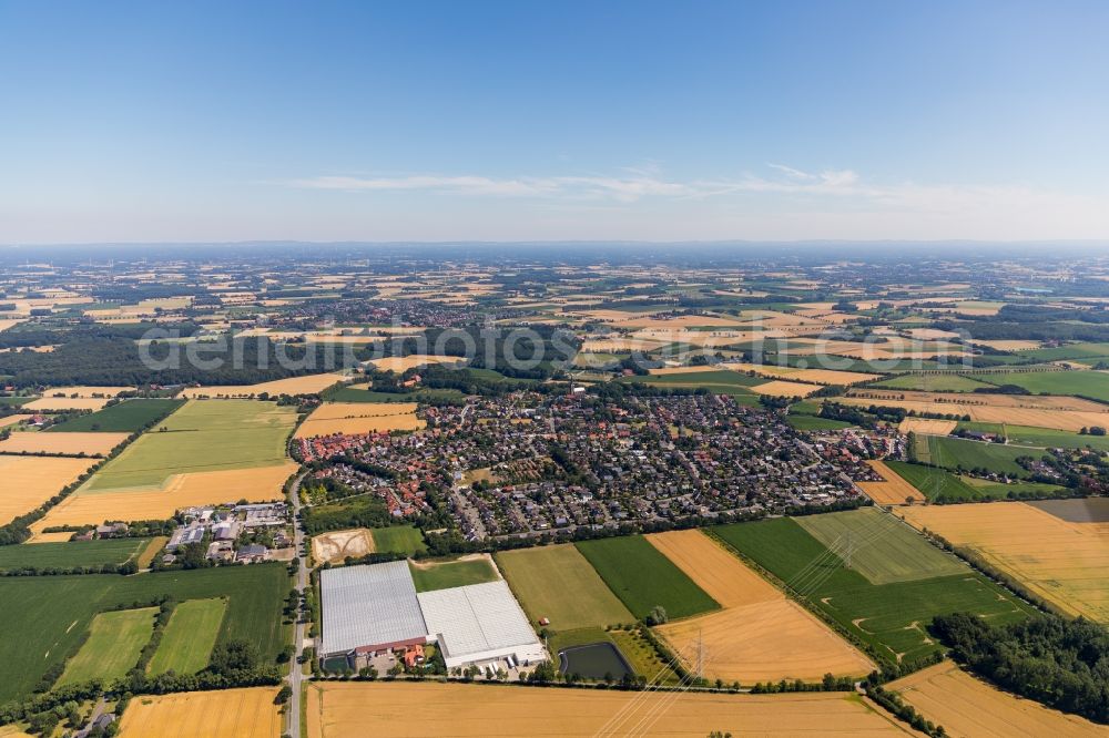 Aerial photograph Vorhelm - City view of the city area of in Vorhelm in the state North Rhine-Westphalia, Germany