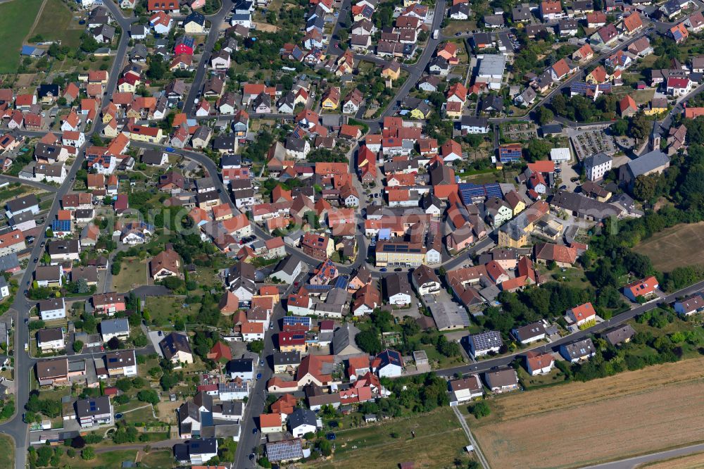 Aerial photograph Waldbrunn - City view on down town in Waldbrunn in the state Bavaria, Germany