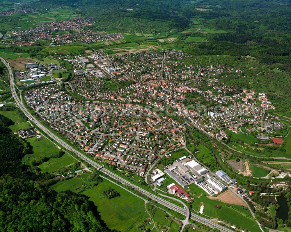 Aerial image Walkersbach - City view on down town in Walkersbach in the state Baden-Wuerttemberg, Germany